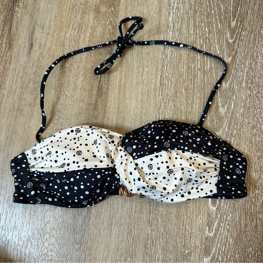 Victorias Secret Ruched Black and White Bikini Top 32A